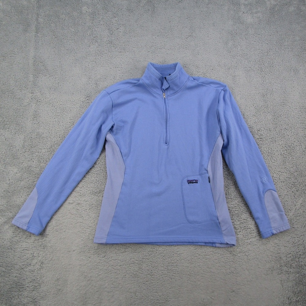 Patagonia R1 Regulator Fleece Pullover Womens Medium Blue Quarter Zip Grid Top